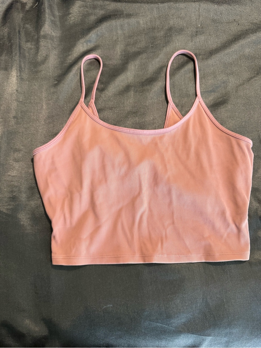 Athleta Women's Ribbed Pink Cropped Cami Tank Top